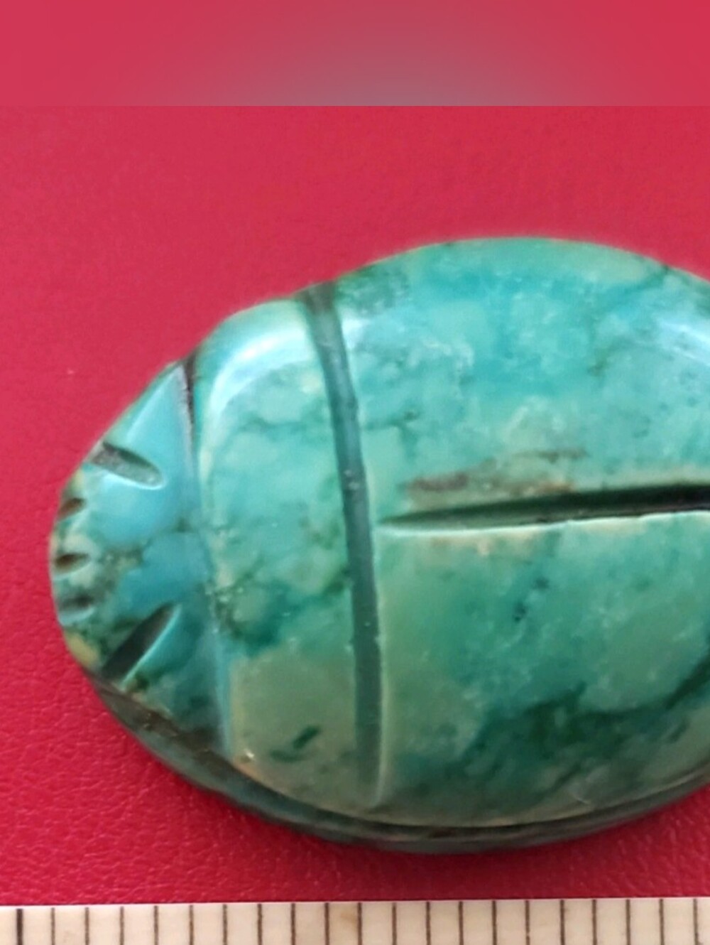 Turquoise Scarab Pendant Bead - Blue Green Stone Jewelry